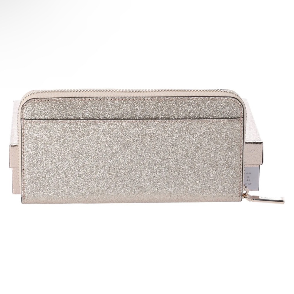 Kate Spade Shimmy Tinsel Glitter Boxed Large Continental Wallet Gold Holiday - Picture 3 of 8